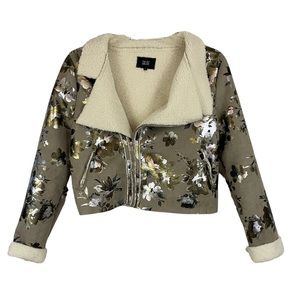 Goldie Women’s Cropped Jacket Size S Floral Theme